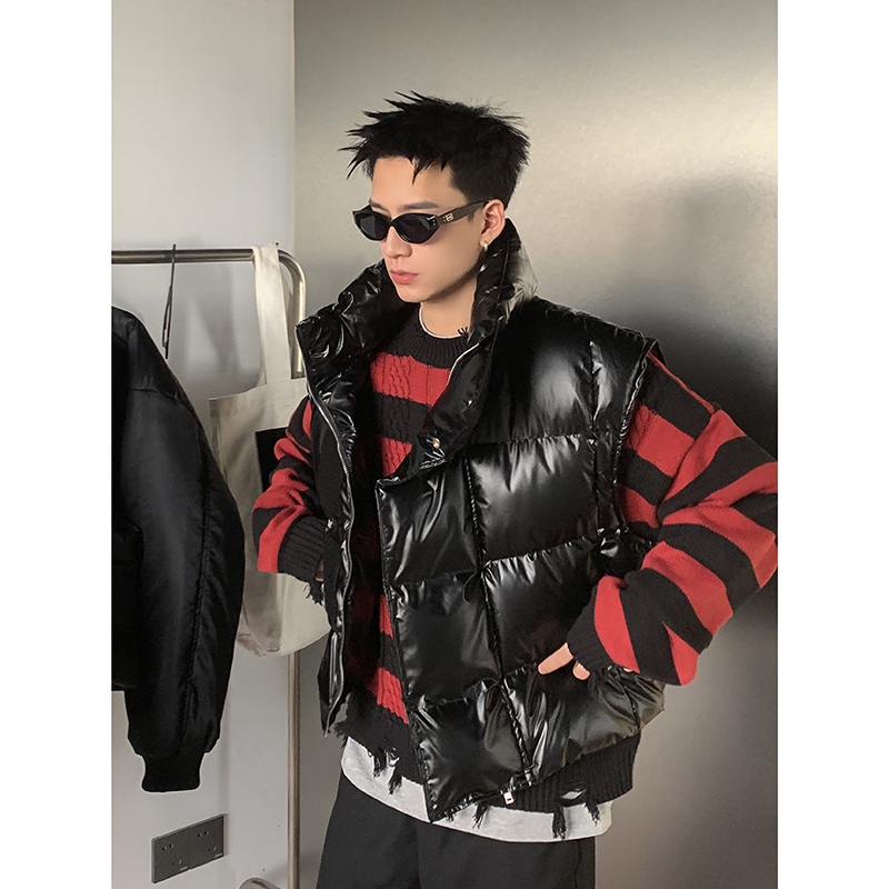 方块格子加厚棉服冬季