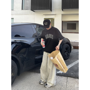 PLTH 字母印花宽松运动休闲风百搭宽松重磅255g青少年T恤男女 经典