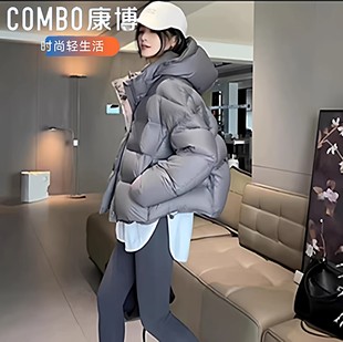 康博2025羽绒服长款冬季新品中长款连帽新款加厚时尚休闲保暖外套