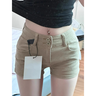 设计感显瘦a字阔腿热裤 大码 女夏季 胖mm美式 复古辣妹包臀牛仔短裤