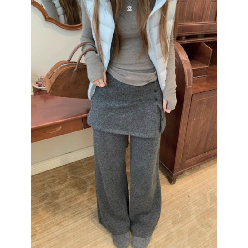 大码胖mm美式设计感排扣屁帘休闲裤女秋冬加绒加厚高腰宽松拖地裤,女装/女士精品,大码裤装,淘宝优惠券,粉丝福利购,淘宝优惠卷