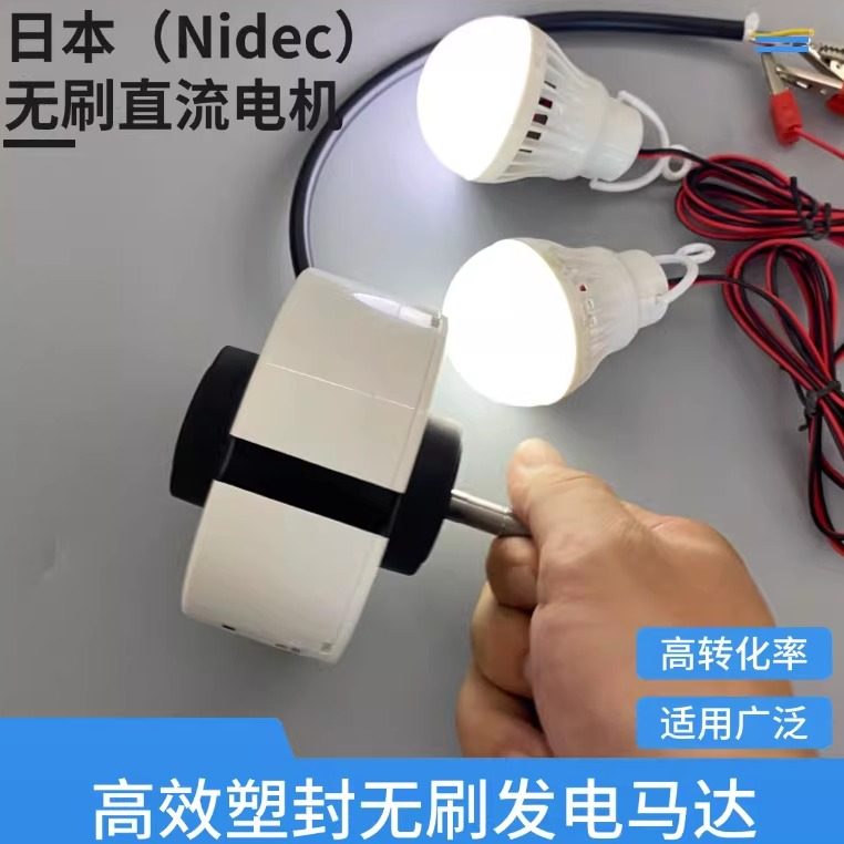 塑封无刷直流发电马达风力发电手摇发电机高效小型家用发电DIY