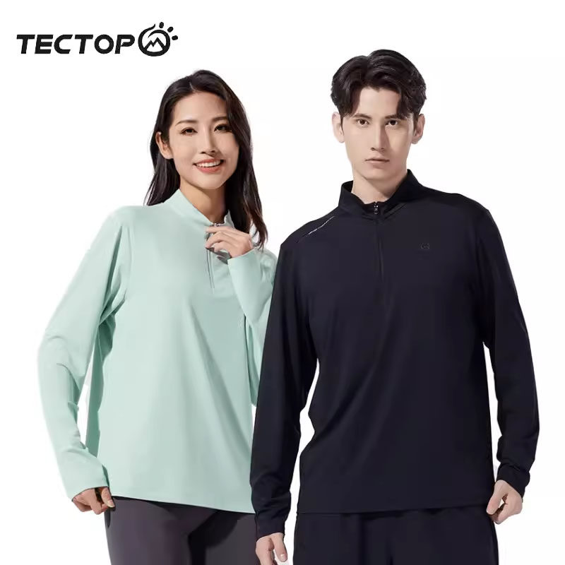 探拓户外夏季薄款半开衫长袖男速干弹力透气立领简约运动T恤女,户外/登山/野营/旅行用品,户外休闲衣,淘宝优惠券,粉丝福利购,淘宝优惠卷
