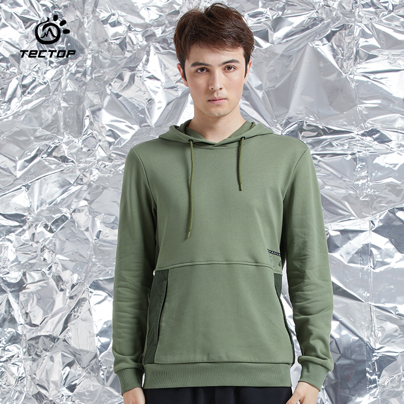 tectop探拓秋冬季新款男士户外连帽卫衣弹力透气跑步运动服休闲衣