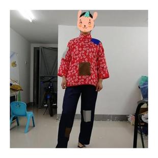 叫花子服装乞丐服套装古代丐帮要饭衣服补丁演出服破烂古装搞笑女