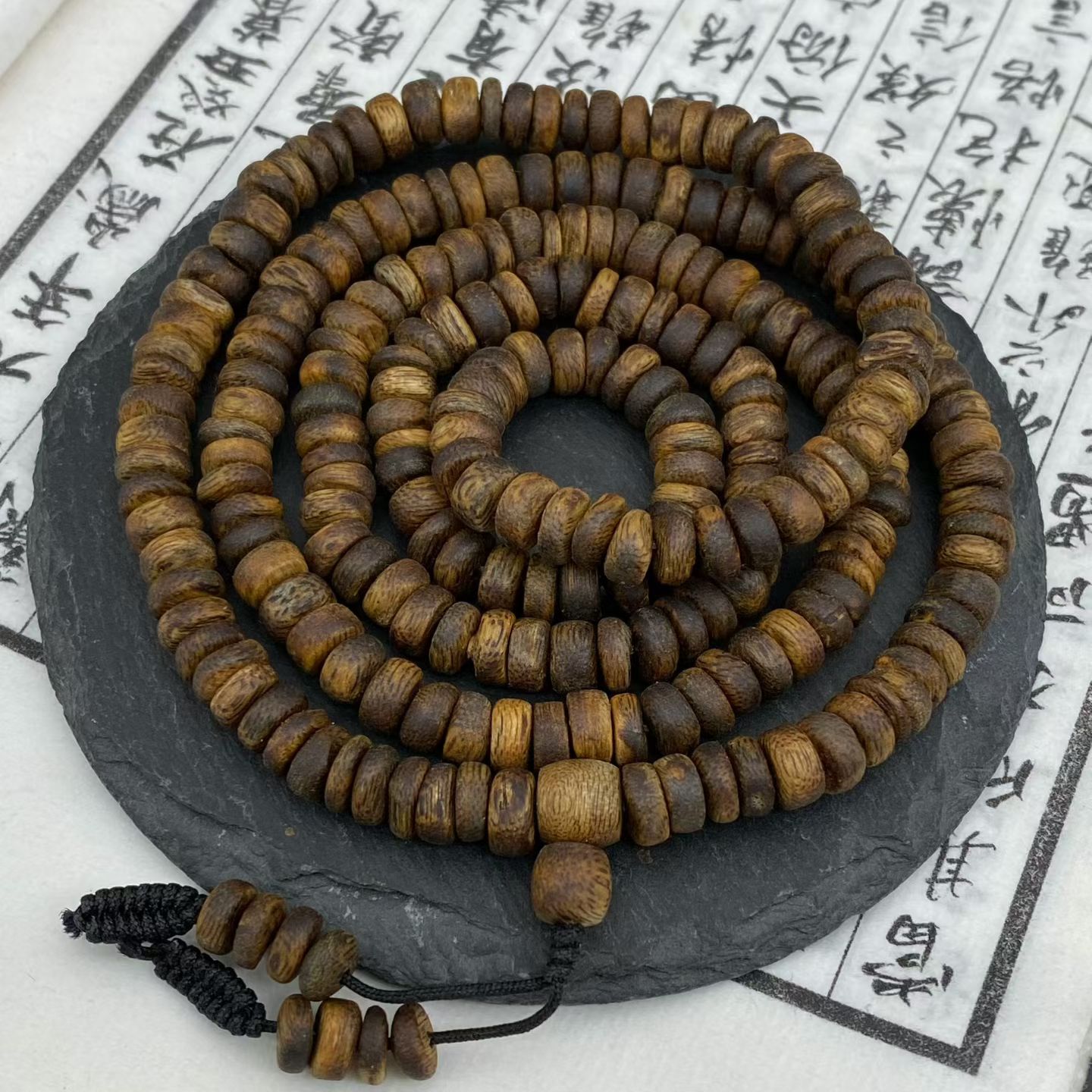 天然沉香老白棋软油沉香算盘珠手串保真老料高油脂原木佛珠情侣款