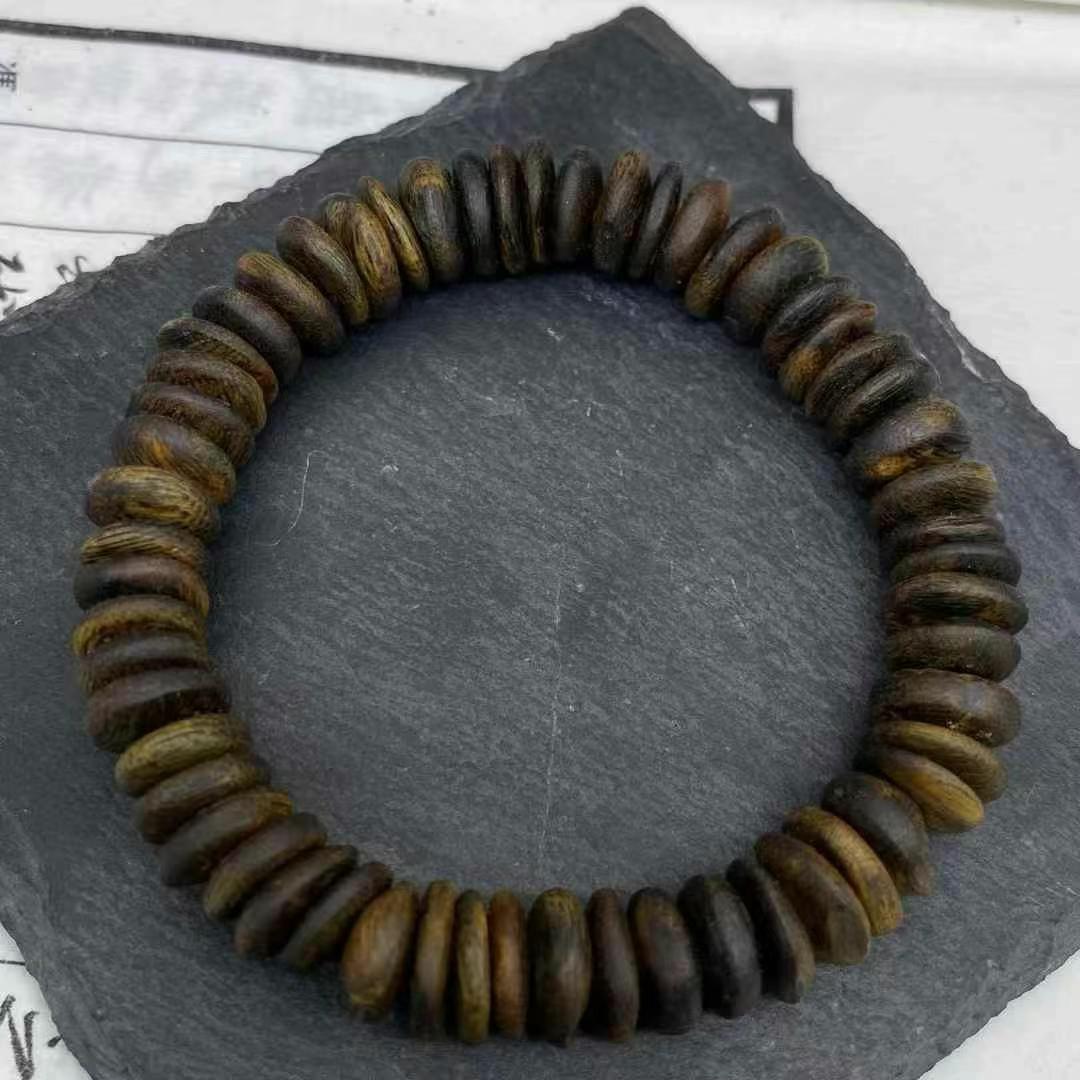 天然沉香算盘珠手串男女款文玩佛珠念珠手链盘玩把玩绕指柔