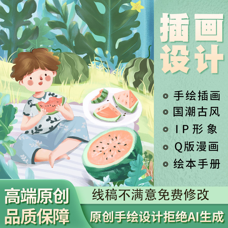 手绘插画设计原创文创商业国潮图片