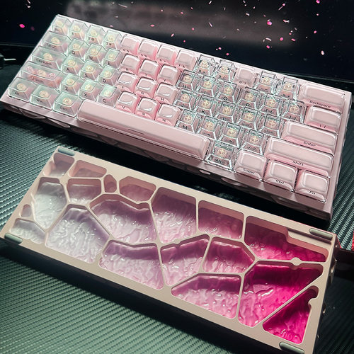 EV63粉武士西湖水键帽水晶果冻
