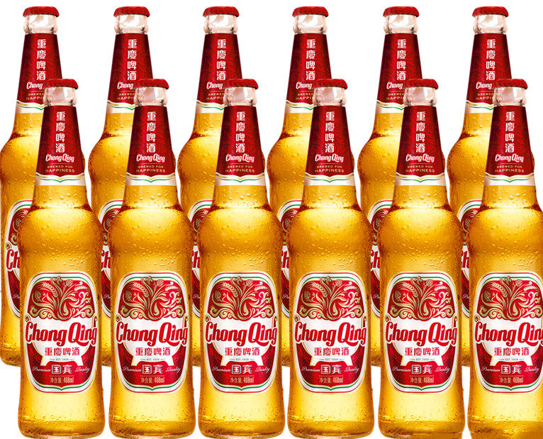 重庆国宾啤酒468mlx12瓶/箱重庆啤酒3.3度老国宾整箱口感超爽包邮