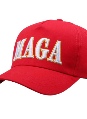 maga帽maga鸭舌帽欧美刺绣字母棒球帽红色帽子maga帽maga帽