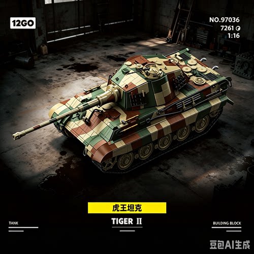 116比例巨型虎王坦克积木