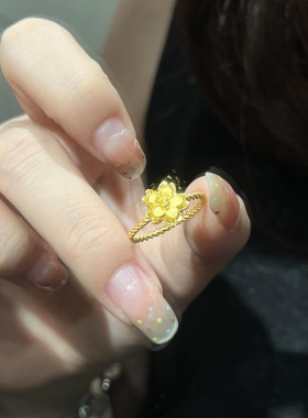 女中式复古小金花戒指