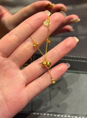 仿真新款金色福禄葫芦项链轻奢小众轻奢简约高级感百搭锁骨链送礼