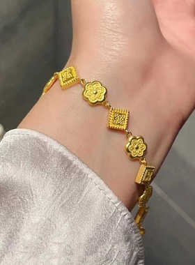 新款黄金色轻奢古法传承盛世华彩手链女新中式国风高级感气质手饰