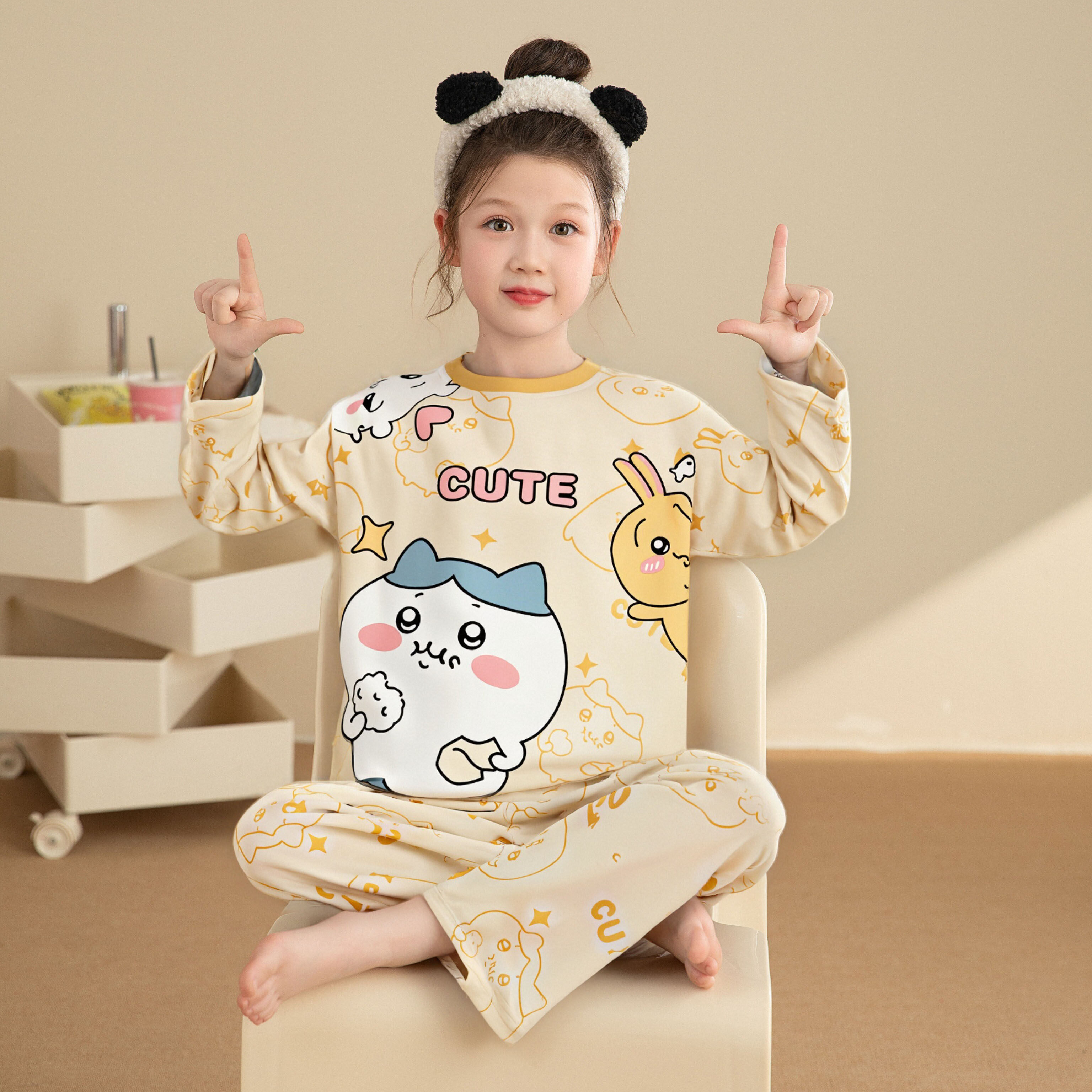 女童睡衣春秋长袖薄款吉伊卡通可爱家居服夏季空调服薄款女孩套装,童装/婴儿装/亲子装,家居服套装,淘宝优惠券,粉丝福利购,淘宝优惠卷