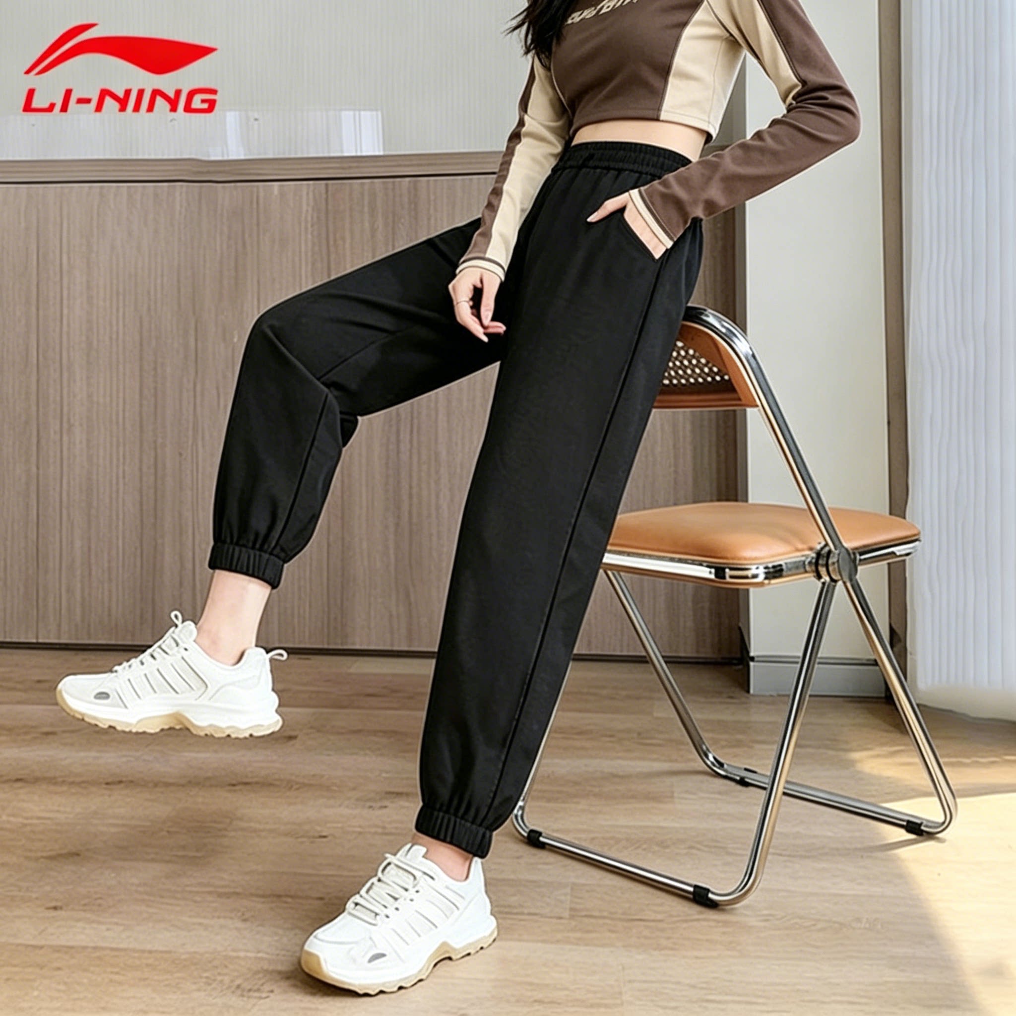 李宁速干运动裤女士2026夏季新款薄款收口卫裤跑步裤子春秋长裤