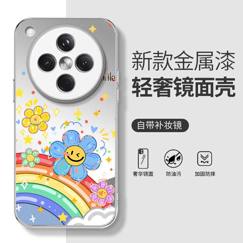 多巴胺适用oppofindx8手机壳findx8pro新款高级镜面保护套findx7女款findx7ultra个性小众全包防摔壳