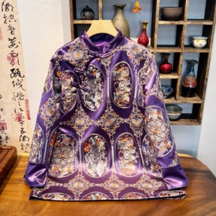 【树林送福利】3716重工刺绣旗袍新中式中长款时尚宽松百搭外套女