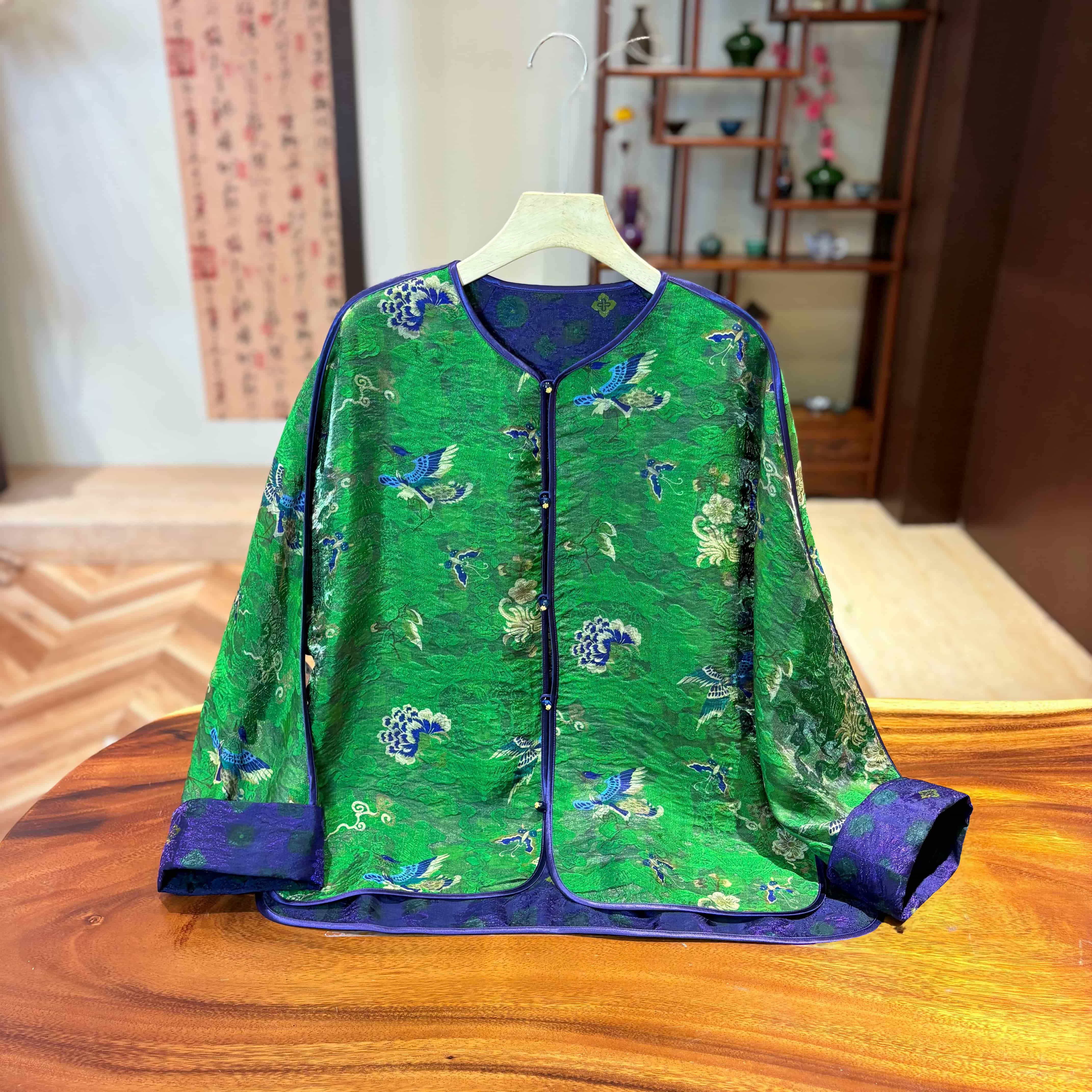 YUEZHE 2026秋季新款双面双穿新中式太太服气质宽松上衣国风外套