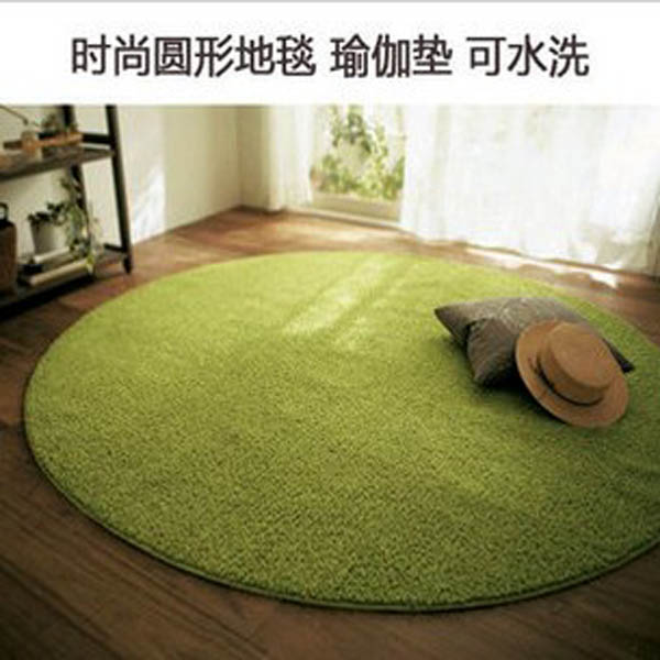 草坪绿色儿童房圆形客厅地毯床边