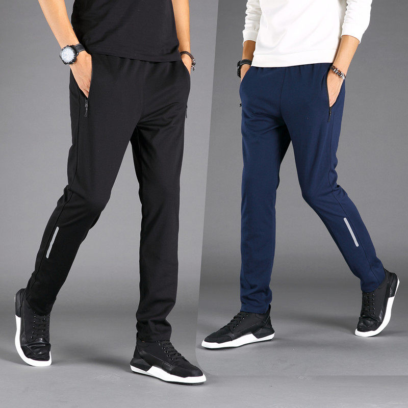 运动裤男春秋季健身跑步宽松大码修身直筒卫裤加绒加厚男休闲裤子