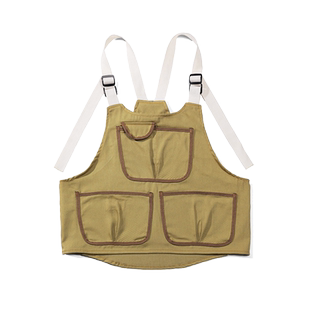 户外工作服短款帆布画师围裙罩衣防污防水男女可调节背带围裙