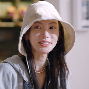 花少金晨同款系带渔夫帽女简约百搭出游遮阳防晒紫外线太阳水桶帽