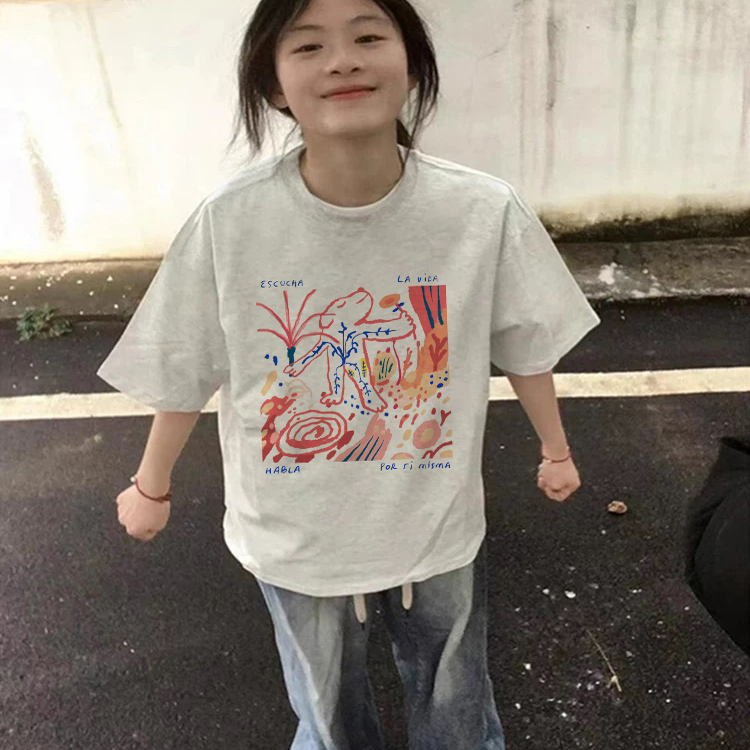puppy with flowers 260克重磅纯棉！小众设计感短袖T恤宽松上衣