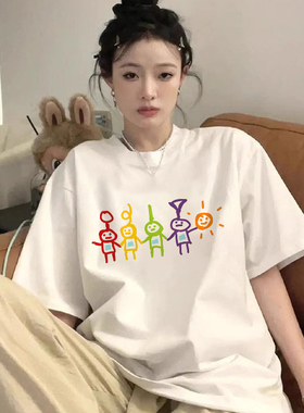 Teletubbies 260克重磅纯棉！小众设计感时尚短袖T恤百搭宽松上衣