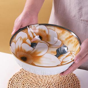 立体浮雕山茶花家用陶瓷汤碗水煮鱼碗毛血旺酸菜鱼碗网红大号汤盆