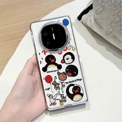 可爱企鹅适用于OPFindN5折叠手机壳华为matex3x5x6透明新MagicV3