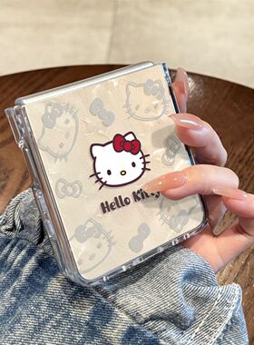 适用三星zflip7手机壳新款蝴蝶结猫咪zflip6折叠galaxy男女款小众