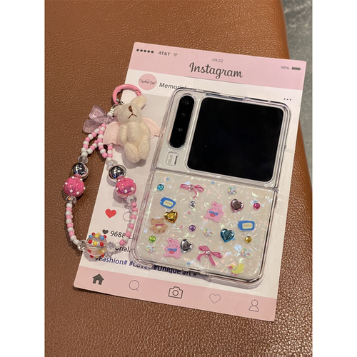 可爱贝壳纹小熊兔子适用华为pocket2s折叠手机壳PuraX女mixflip