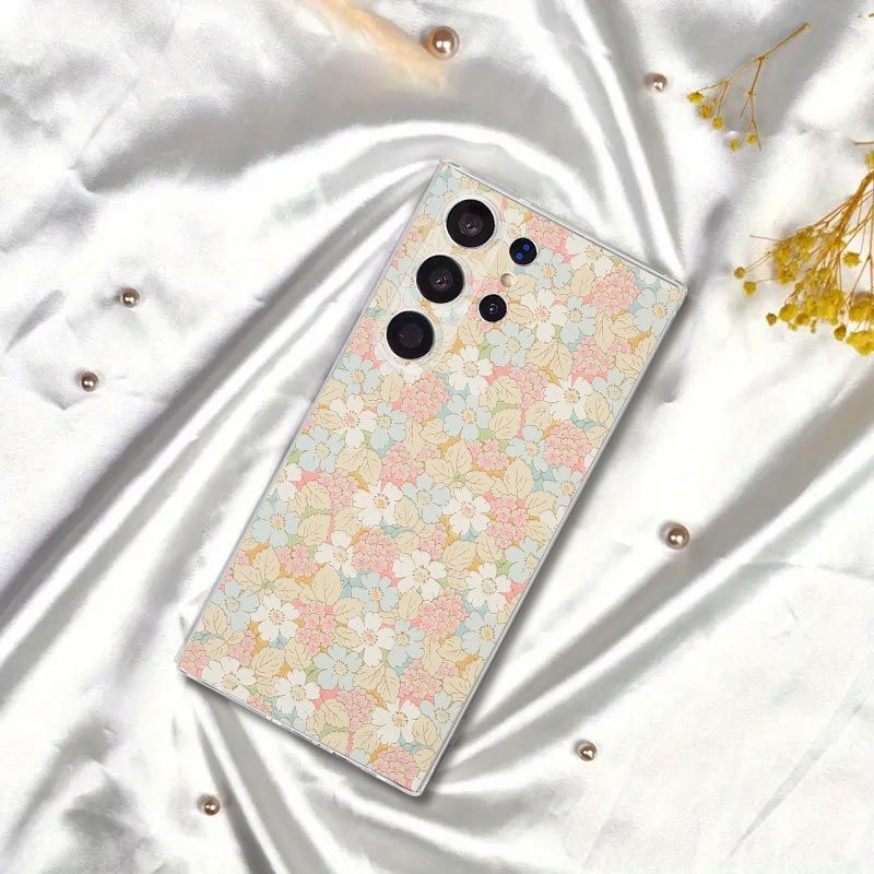 花适用三星GalaxyS24手机壳镜头全包GalaxyA81高颜值GalaxyS22Ultra卡