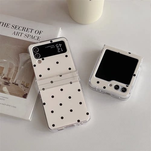 波点华为p50pocket手机壳三星 galaxyzflip5折叠壳vivo xflip透明
