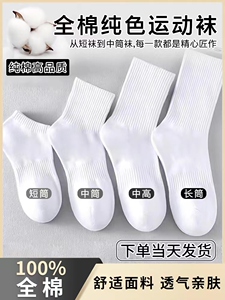 ins潮春夏季男女士中筒袜黑白纯棉运动袜简约短袜长筒袜无骨防臭
