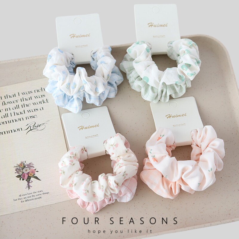 甜美小清新碎花格子大肠发圈波点小熊樱桃布艺发绳组合丸子头皮筋,饰品/流行首饰/时尚饰品新,发饰,淘宝优惠券,粉丝福利购,淘宝优惠卷