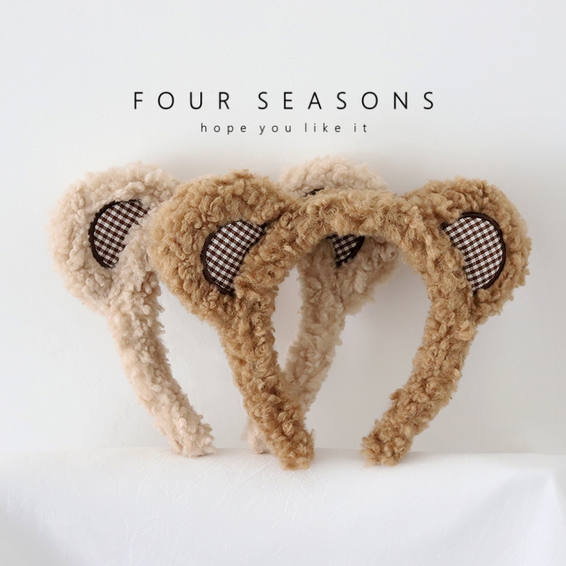 可爱毛绒小熊耳朵发箍毛绒头箍