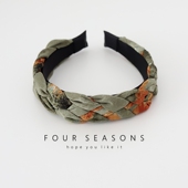 绿色系晕染水墨辫子发箍高级感复古法式 宽版 头箍外出百搭发饰头饰