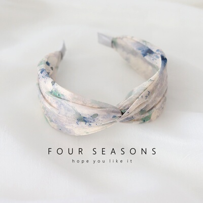 复古油画晕染头箍新中式泼墨发箍