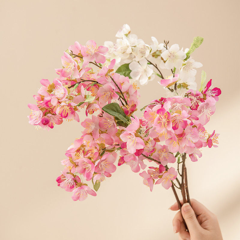 家居婚庆装饰日本樱花小清新高档摆放粉色单枝花卉仿真假花艺餐厅