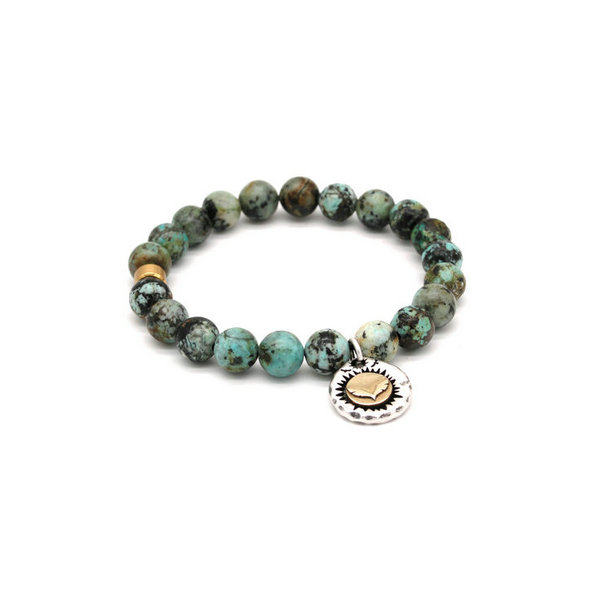 FORESKY 윙 실버 윙 다채로운 아프리카 청록색 팔찌 여성 패션 브랜드 레트로 실버 펜던트 페르시 팔찌