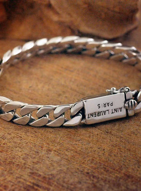 欧美粗款古巴男士手链痞帅朋克风古巴链编织光身马鞭链嘻哈手饰