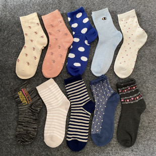 中筒袜子男女士棉袜防臭吸汗女长筒袜潮袜 秋冬季 10双18元 包邮