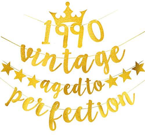 yoaokiy 30th birthday party decorations - gold glitter vinta
