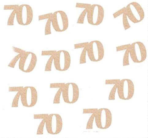 glitter rose gold 70th birthday party number