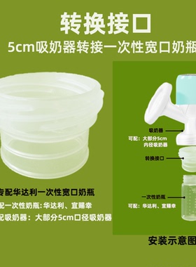 吸奶器转接华达利一次性奶瓶专用转换接口转接宽口奶瓶美德乐贝亲
