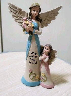 外贸跨境亚马逊新品独立站天使女孩祈祷站姿摆件树脂工艺品礼品