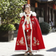 加绒加厚中国风拜年服冬装 女童披风斗篷冬季 汉服2026儿童超仙古装